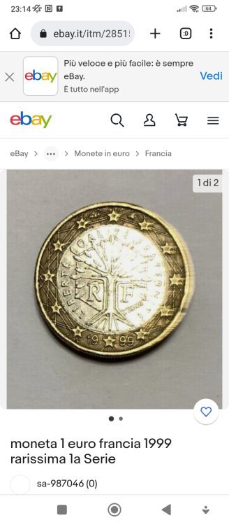 Moneta Da Euro Francia Richiesta Identificazione Valutazione