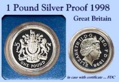 1 POUND SILVER PROOF 1998