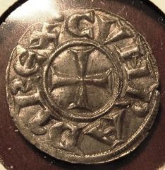 Genoa Silver Denaro  Republic 1139 1339   Obverse=