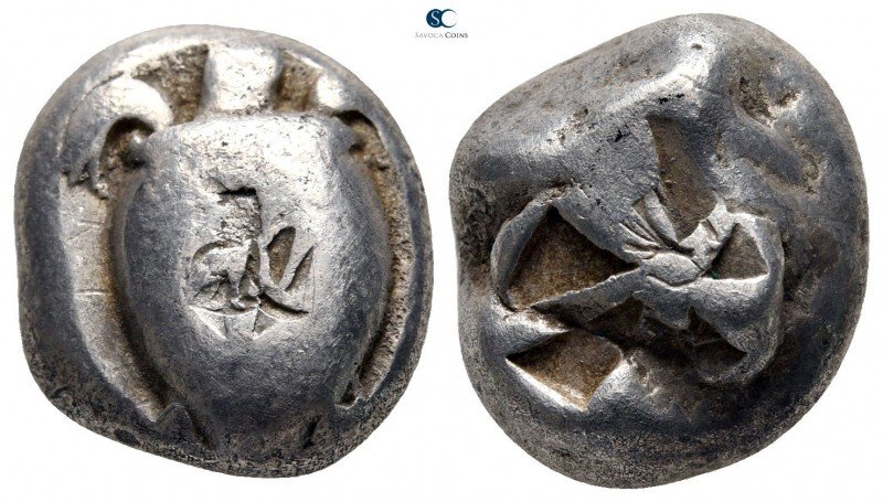 Islands off Attica. Aegina 525-475 BC.  Stater AR  18 mm., 12,16 g.  Sea tu...