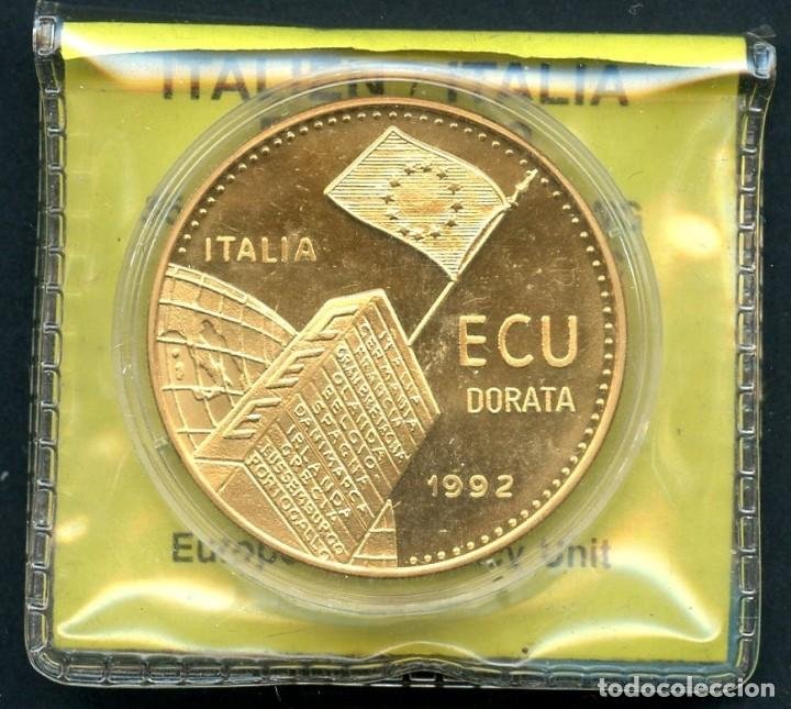 Monedas antiguas de Europa: ITALIA, MONEDA, ECU DORATA, FONDAZIONE C.E.E., 1992, COIN ECU - Foto 2 - 115469611