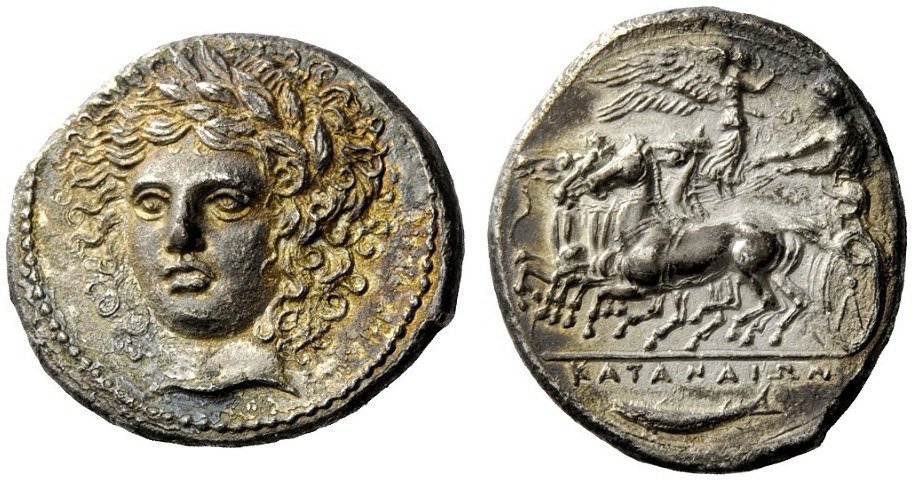 Risultati immagini per tetradrachme katane herakleidas