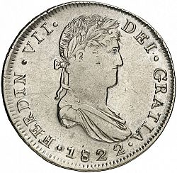 Large Obverse for 8 Reales 1822 coin