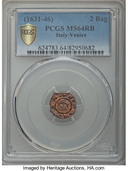 Italy:Venice, Italy: Venice. Francesco Erizzo 2 Bagatini ND (1631-46) MS64 Redand Brown PCGS,...