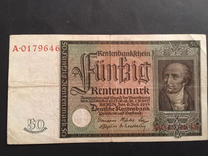 Deutschland - 50 Rentenmark 1934 - Rosenberg DEU-221 - Pick 172