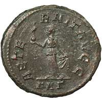 The reverse of an antoninianus of Carinus showing Aeternitas