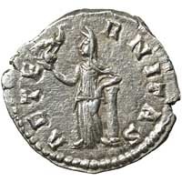 The reverse of a denarius of Faustina Junior showing Aeternitas