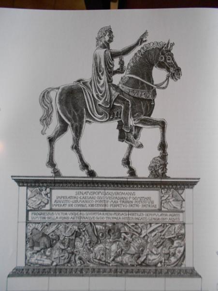 Statua equestre e sesterzio di Domiziano 001.JPG