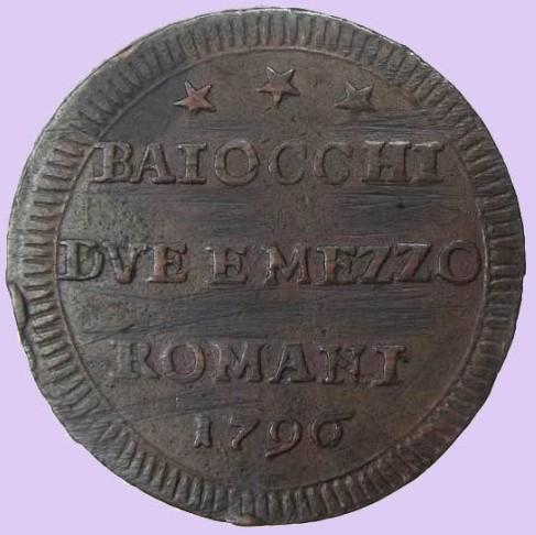 Pio VI - Roma - Sampietrino 1796 Rovescio.jpg