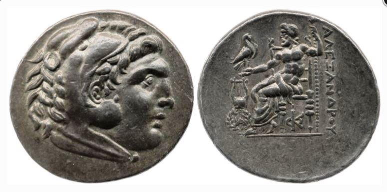 Alexander III tetradrachm  Pario 1466  BMC sfingi spalliera.JPG