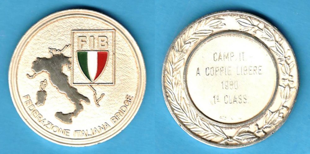 Medaglia bridge campionato italiano a coppie 1980.jpg