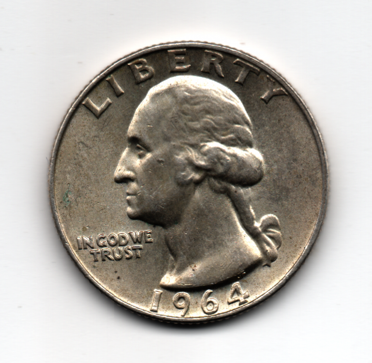 Quarter Dollar 1964 D Washington Silver Quarter U.S.A (1).png