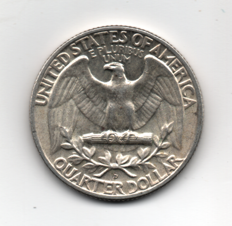 Quarter Dollar 1964 D Washington Silver Quarter U.S.A (2).png