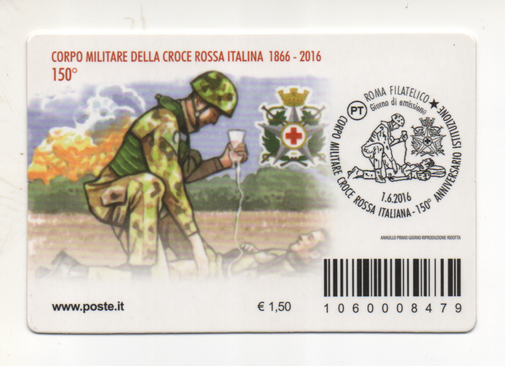 01-06-2016 Francobollo Serie Tematica Il Senso Civico Dedicato Al Corpo Militare Della Croce Rossa Italiana Nel 150° Anniversario Della Istituzione (2).png