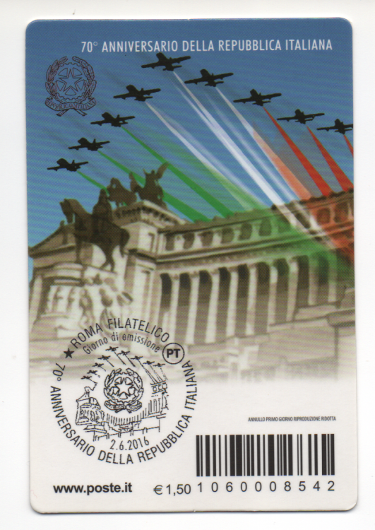 02-06-2016 Francobollo Celebrativo Dedicato Al 70° Anniversario Della Repubblica Italiana (2).png