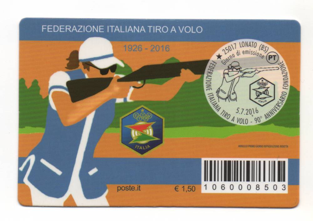 05-07-2016 Francobollo Serie Tematica Lo Sport Dedicato Alla Federazione Italiana Tiro a Volo Nel 90° Anniversario Della Fondazione (2).png