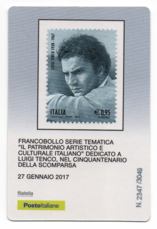 27-01-2017 Francobollo Serie Tematica Il Patrimonio Artistico e Culturale Italiano Dedicato a Luigi Tenco Nel Cinquantenario Della Scomparsa (1).png