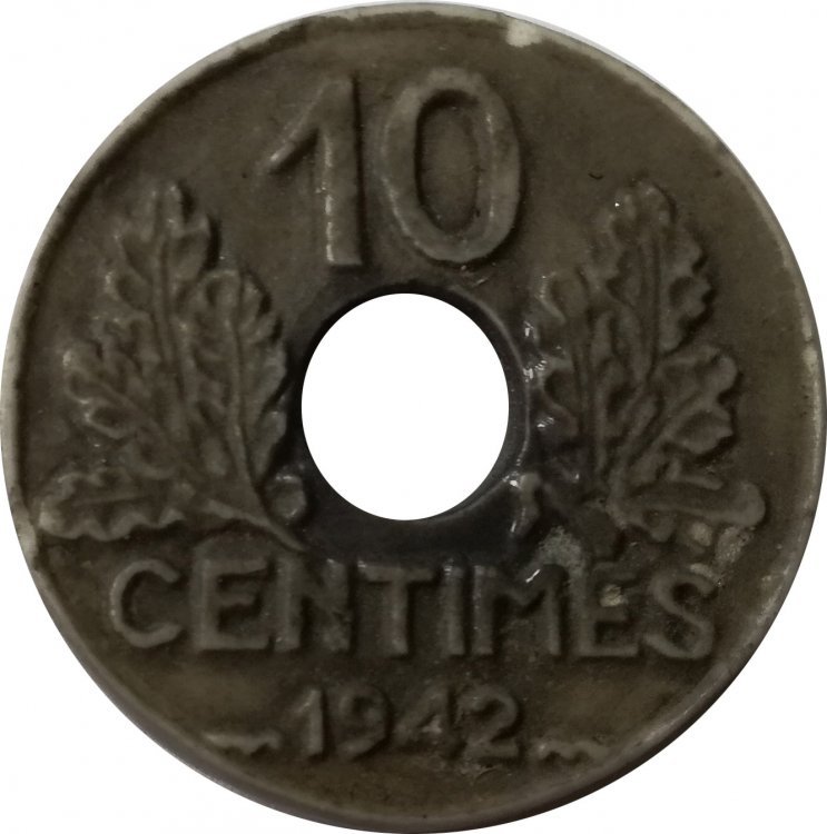 ceramic coin etat francaise 10 centimes 1942 23mm 5mm 3_60gr (1).jpg