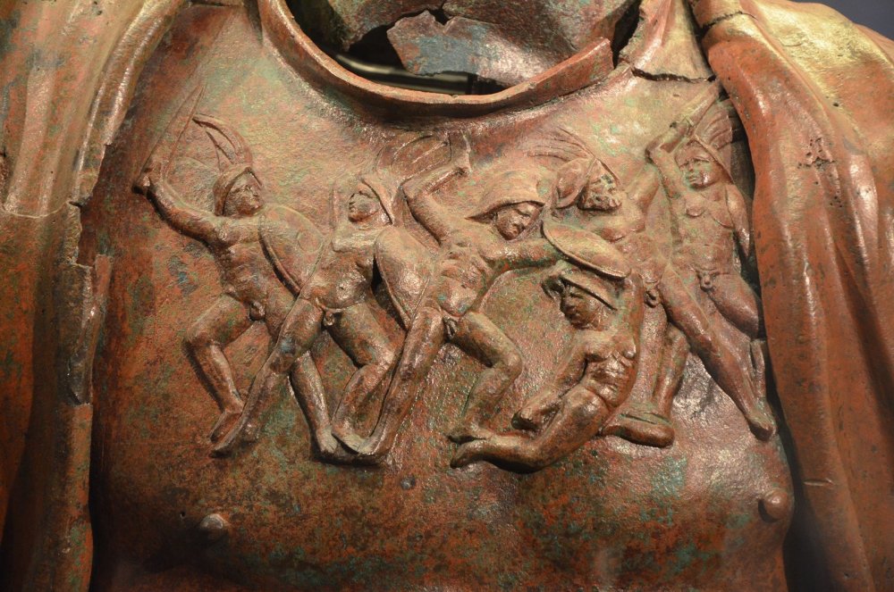 A magnificent bronze statue of Hadrian, now on display at the Israel Museum in Jerusalem, was found by chance by an American tourist in Tel Shalem (Beth Shean Valley, Israel) on 25th July 1975.jpg