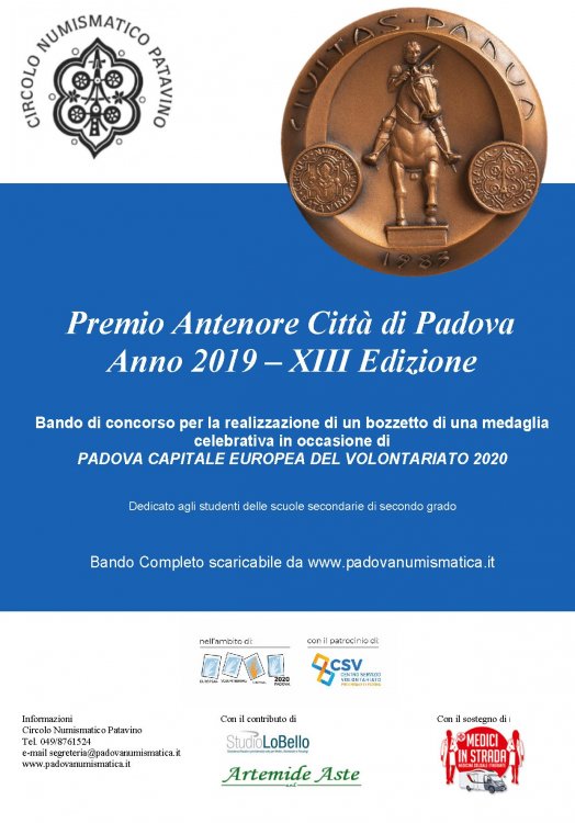 2019 POSTER  XIII Premio Antenore citta di Padova- realizzazione medaglia PD capitale del volontariato.jpg