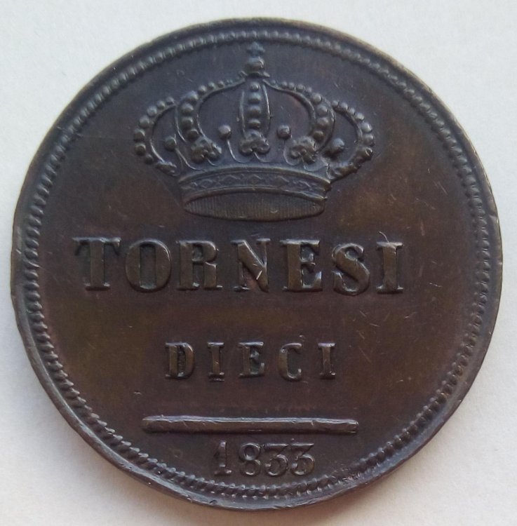 Ferdinando II di Borbone - 10 Tornesi 1833 contr. stella a 5 punte b.jpg