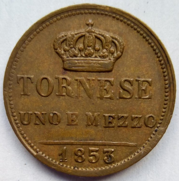 Ferdinando II di Borbone - Tornese Uno e Mezzo 1853-1 b.jpg