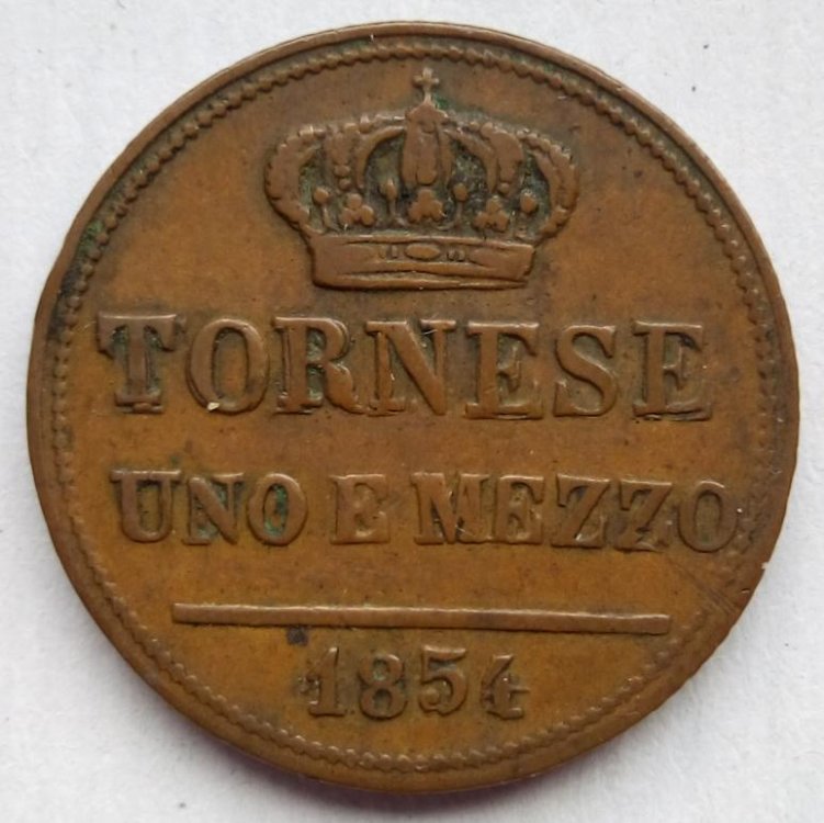 Ferdinando II di Borbone - Tornese Uno e Mezzo 1854 b.jpg