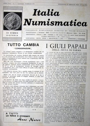 Maggiori informazioni su "Italia Numismatica 1964 - 1971"	